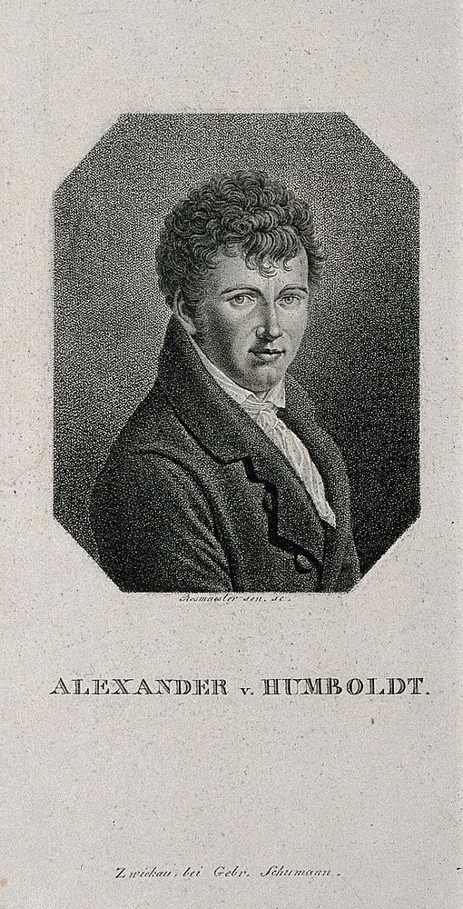 Friedrich Heinrich Alexander von Humboldt. Stipple engraving by J. Rossmaesler, senior.