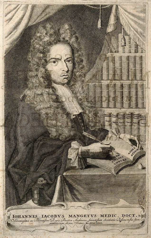 Jean-Jacques Manget. Line engraving, 1704.