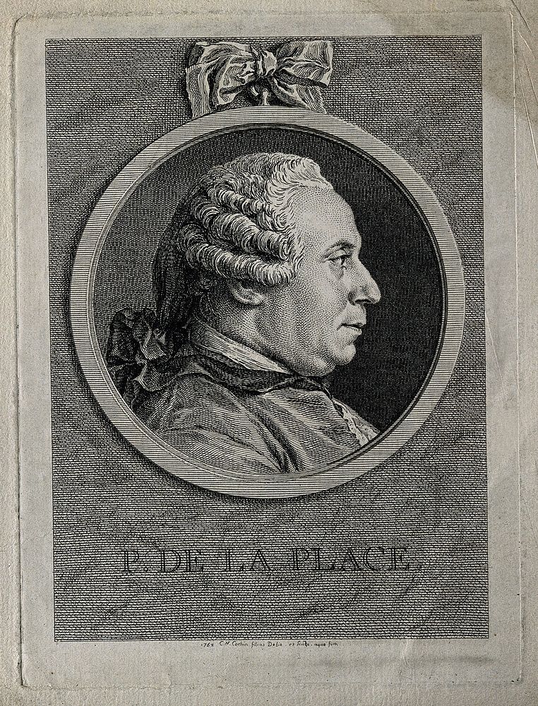 Pierre Simon, Marquis de Laplace. Etching by C. N. Cochin, le jeune, 1762, after himself.