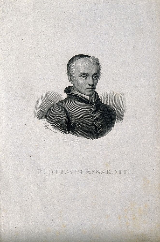 Ottavio Assarotti. Line engraving by F. Spagnoli.