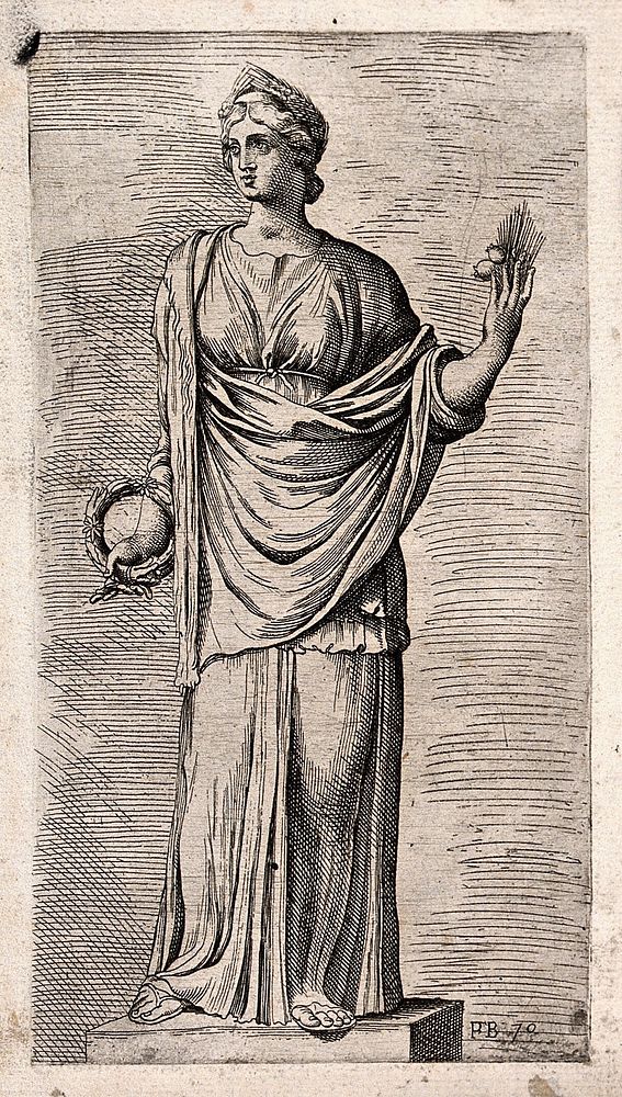 Ceres. Etching by F. Perrier.