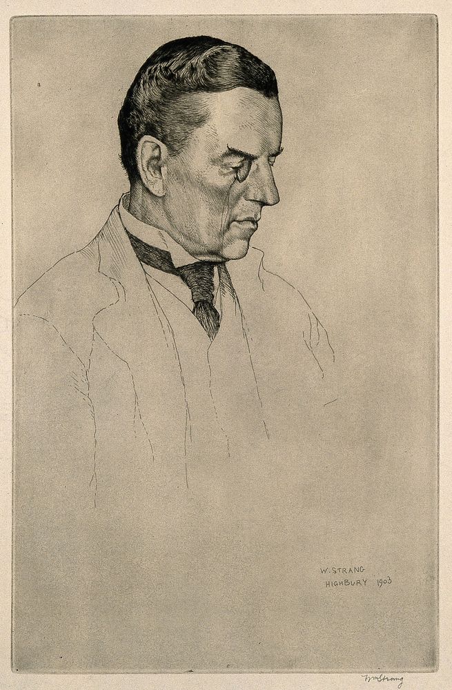 Joseph Chamberlain. Etching by W. Strang, 1903.