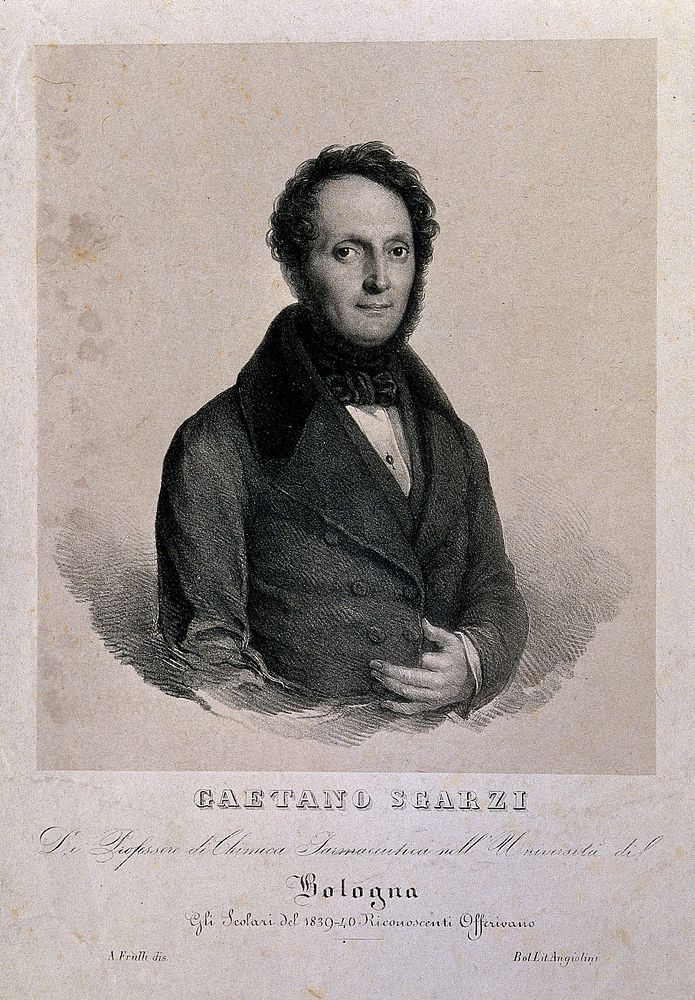 Gaetano Sgarzi. Lithograph by A. Frulli, 1840.