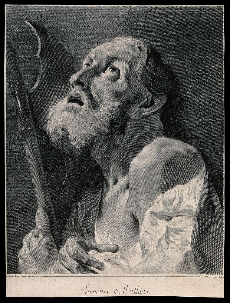Saint Matthias. Line engraving by M. Pitteri after G.B. Piazzetta.