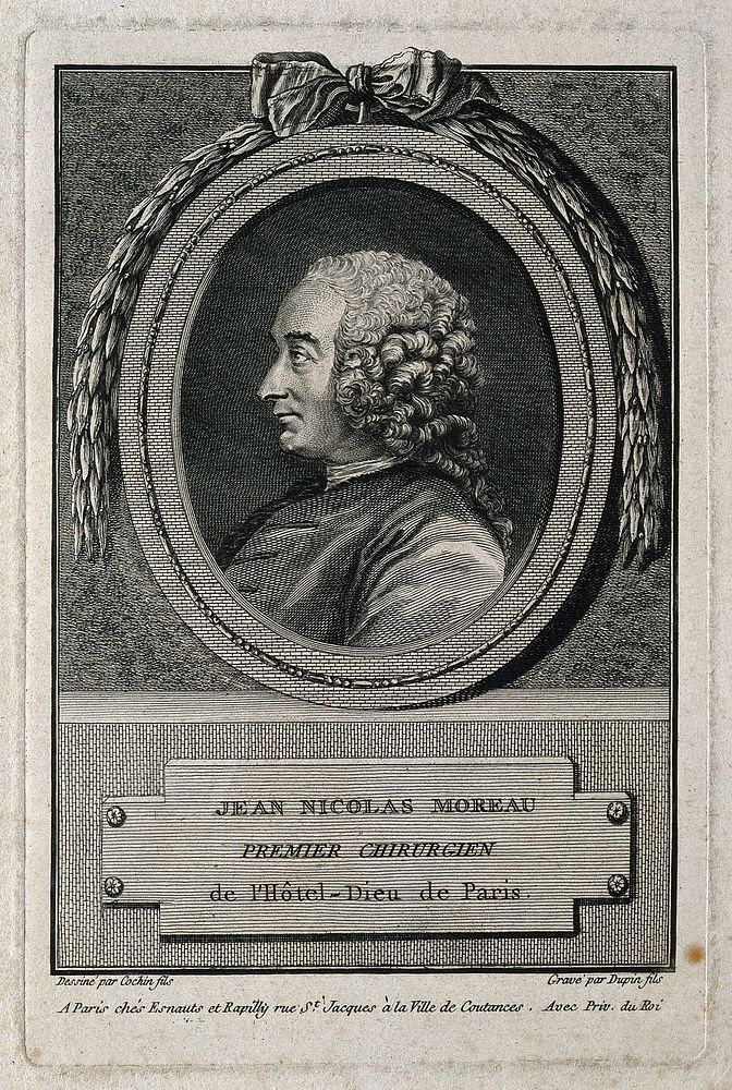 Jean Nicolas Moreau. Line engraving by J.P. Dupin, fils after C.N. Cochin, fils.