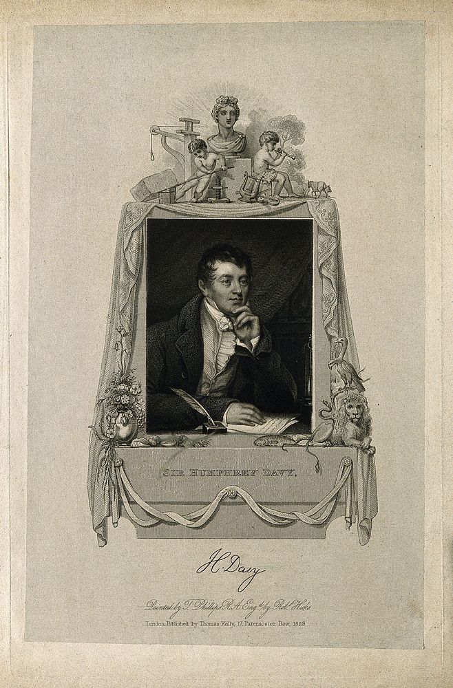 Sir Humphry Davy. Stipple engraving by R. Hicks, 1829, after T. Phillips.