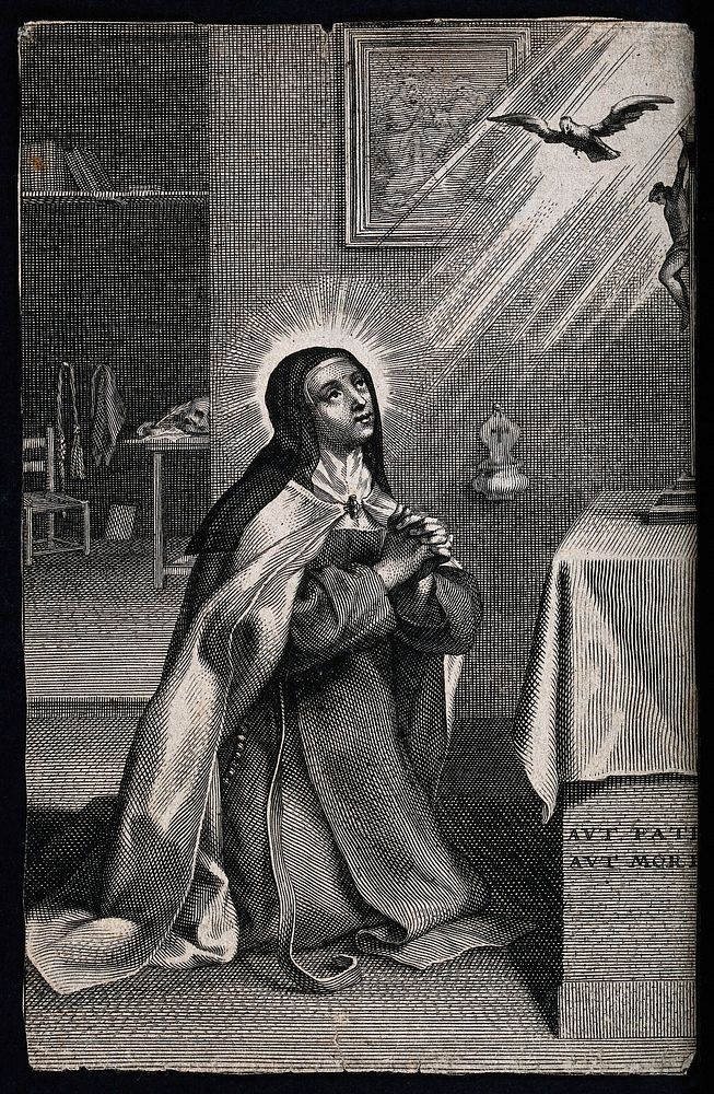 Saint Teresa . Engraving.
