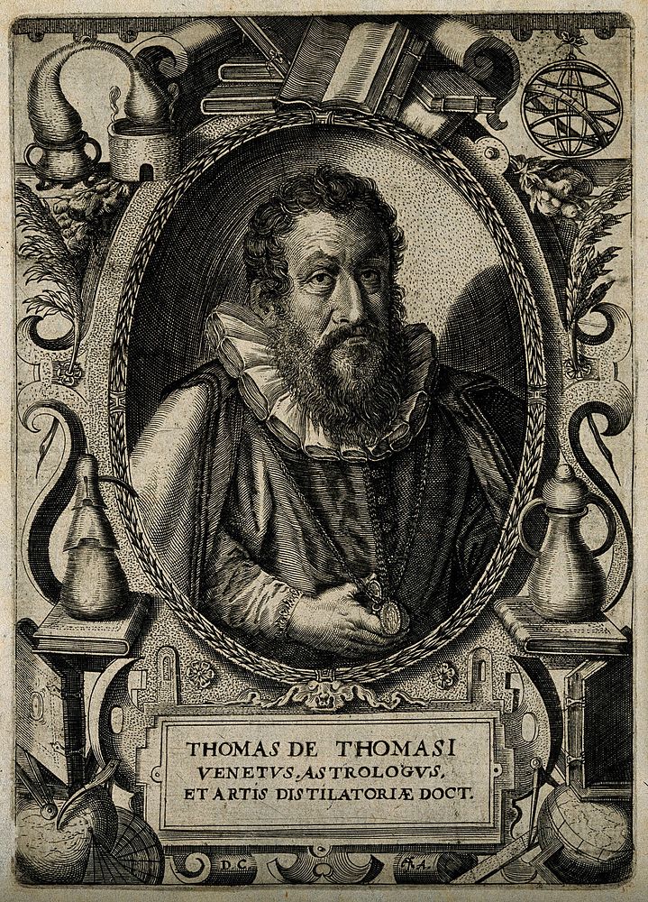 Tommaso Tommasi [Thomasi]. Line engraving by D. Custos.
