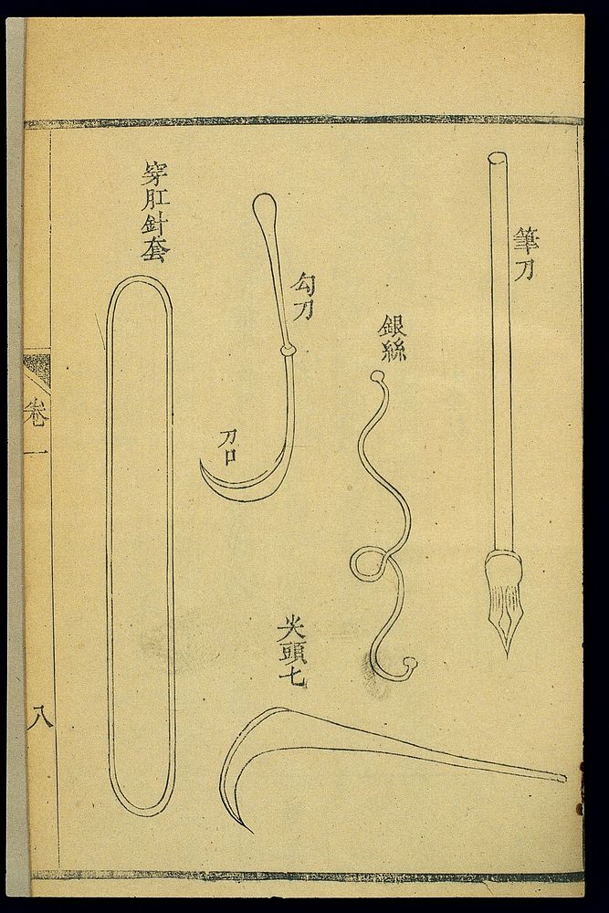 Chinese woodcut: Instruments of petty surgery (7)