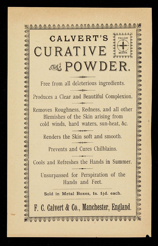 Calvert's Curative Powder.