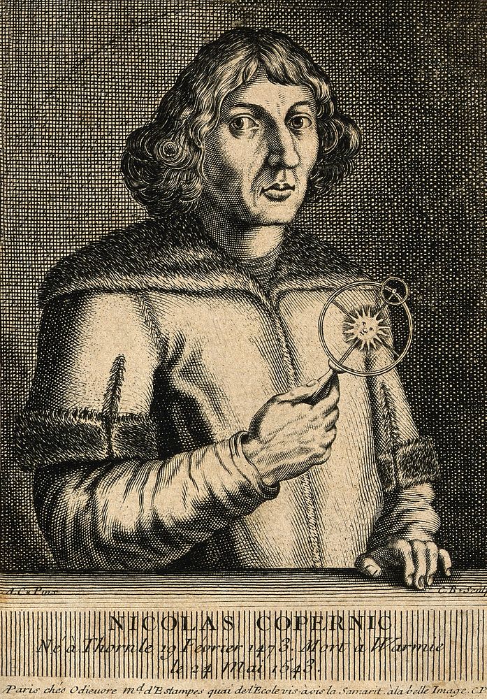 Nicolaus Copernicus. Line engraving by C.B. after the Comte de Caylus.