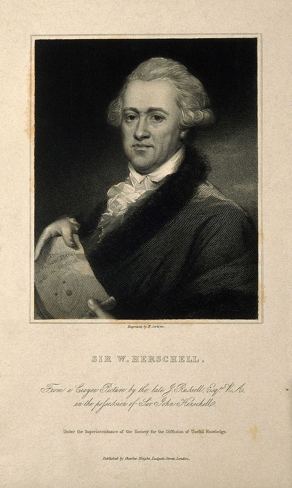 Sir William Herschel. Stipple engraving by E. Scriven after J. Russell.