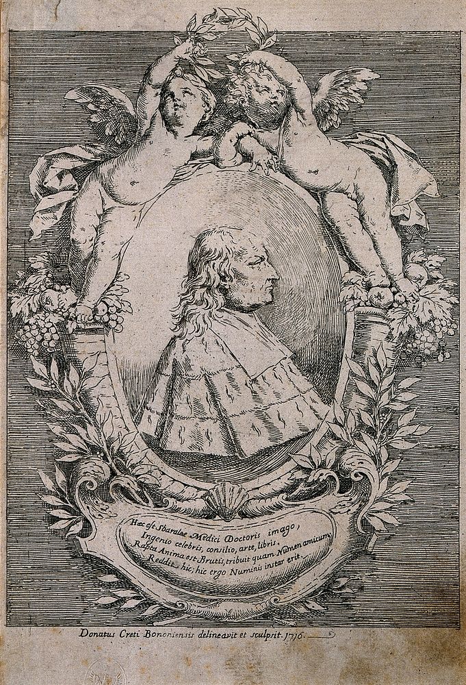 Giovanni Girolamo Sbaraglia. Etching by D. Creti, 1716.