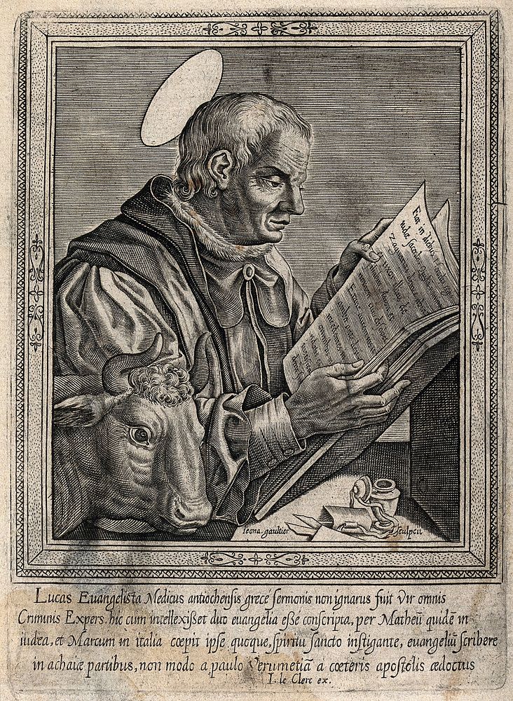 Saint Luke. Engraving by L. Gaultier, 1603.