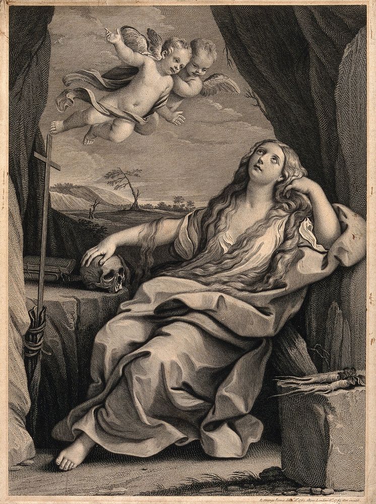 Saint Mary Magdalen. Engraving by R. Strange, 1773.