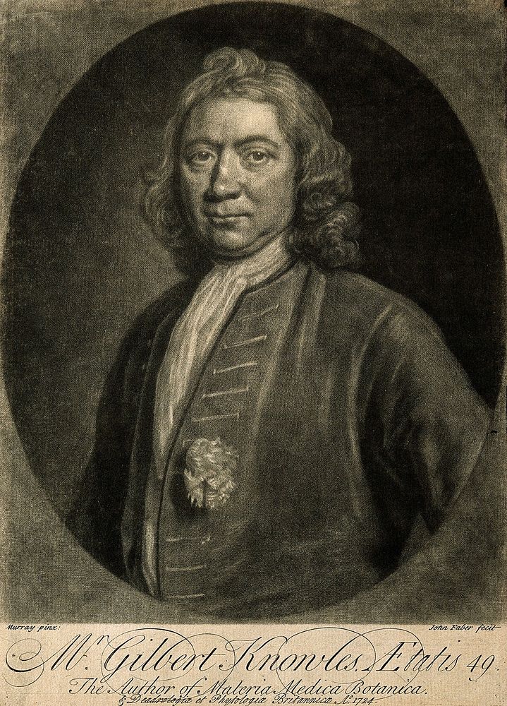 Gilbert Knowles. Mezzotint by J. Faber, 1724, after T. Murray.