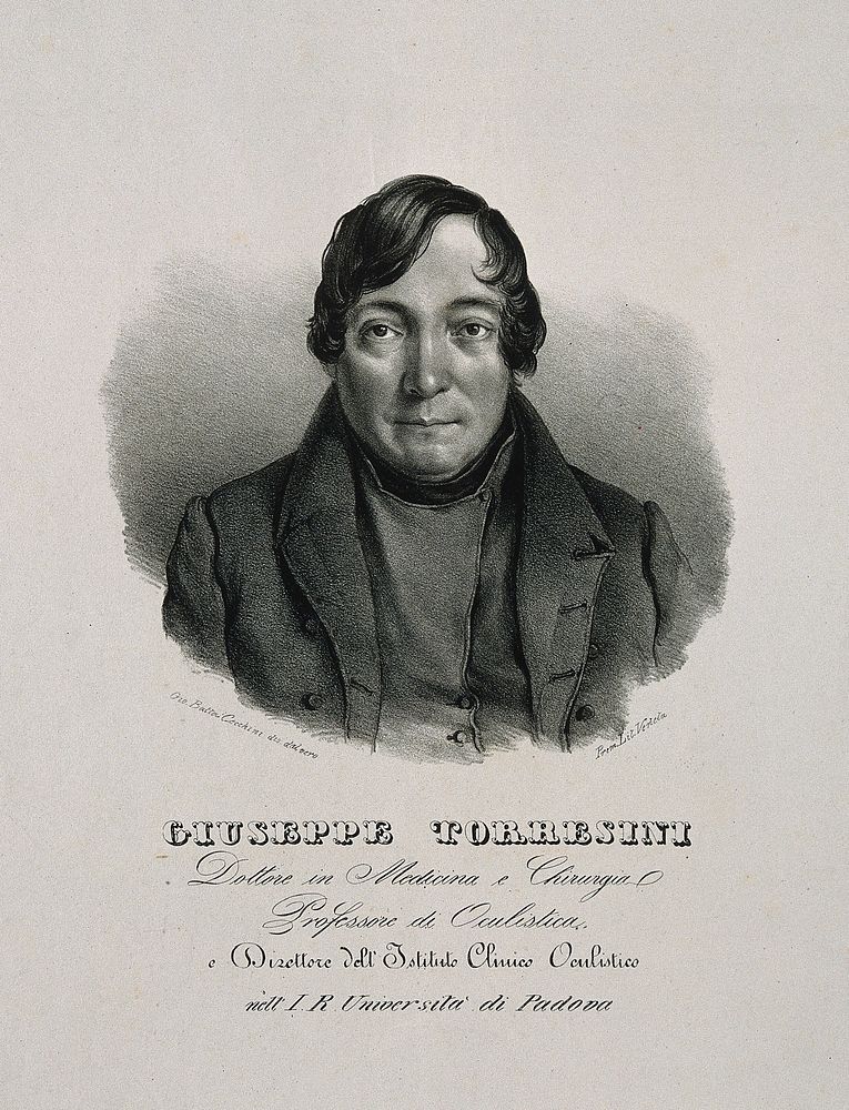 Giuseppe Torresini. Lithograph by G. B. Cecchini after himself.