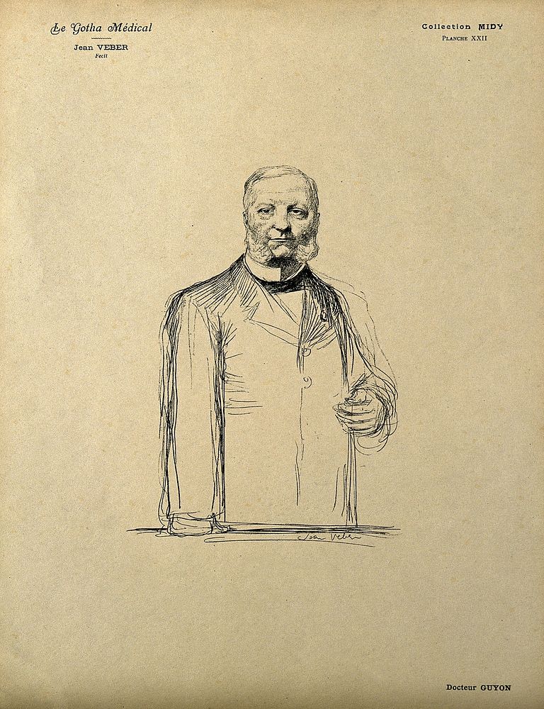 Jean Casimir Félix Guyon. Reproduction of drawing by J. Veber.