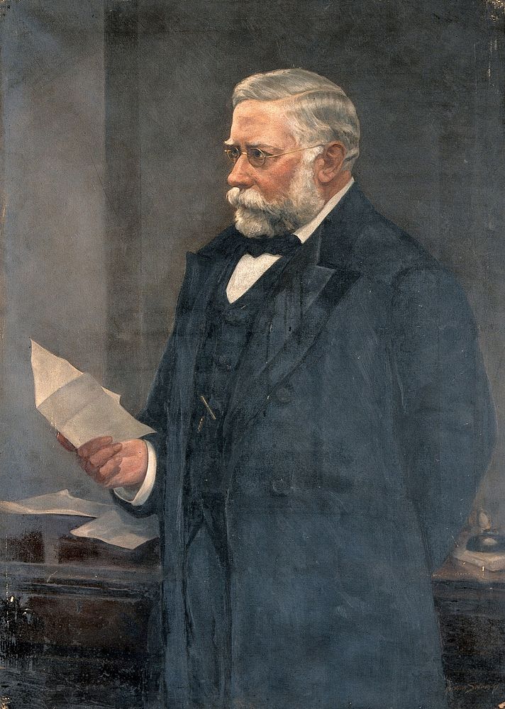 Sir Thomas Barlow (1845-1945), physician to the King. Oil painting by Harry Herman Salomon after a photograph.