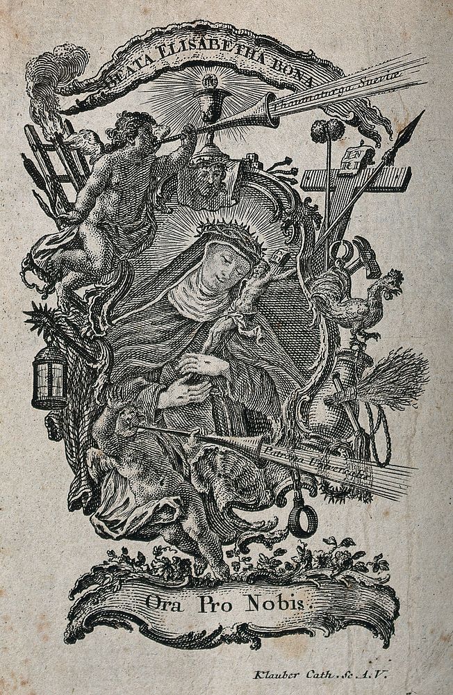 The Blessed Elizabeth of Schönau . Engraving by J. and J. Klauber.