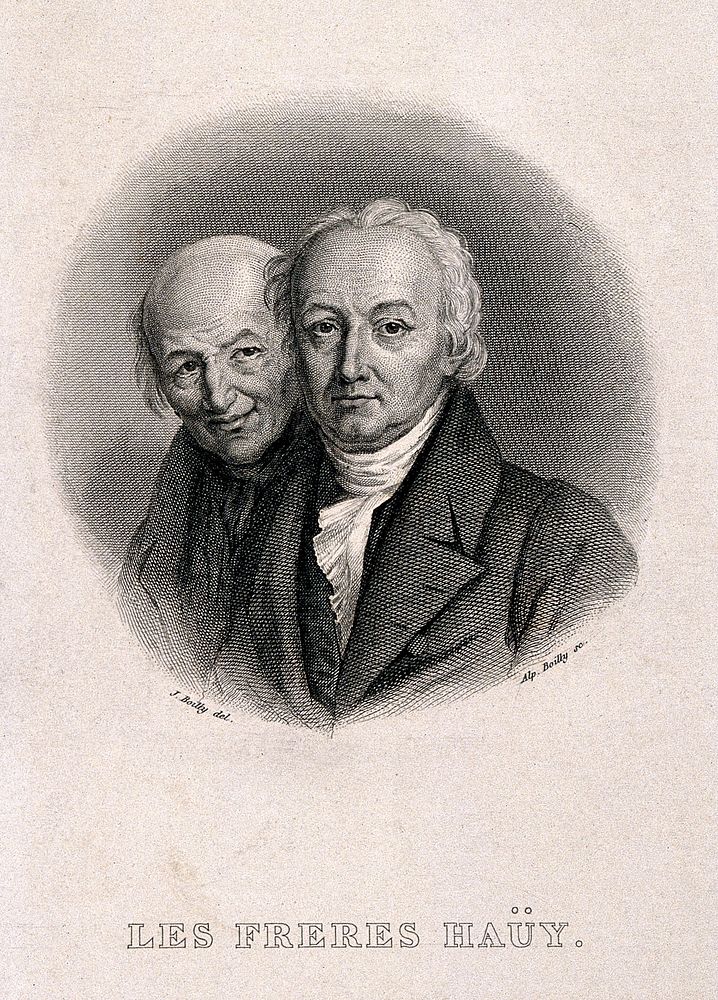 René-Just Haüy and his brother Valentin. Engraving by A. Boilly after J. Boilly.