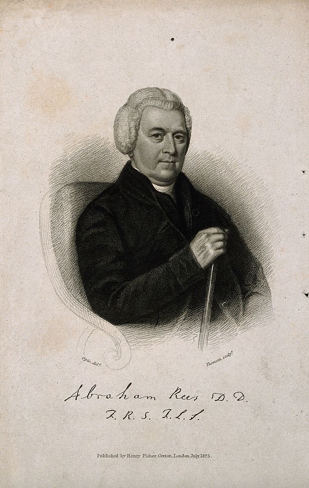 Abraham Rees. Stipple engraving by J. Thomson, 1825, after J. Opie.