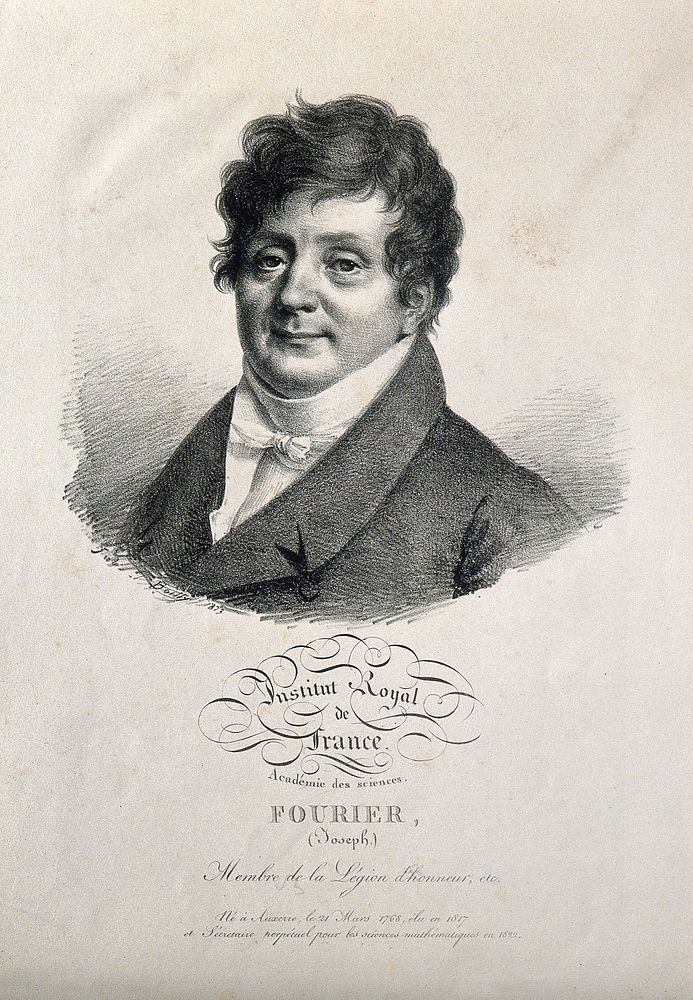 Jean-Baptiste-Joseph Fourier. Lithograph by J. Boilly, 1823 [].