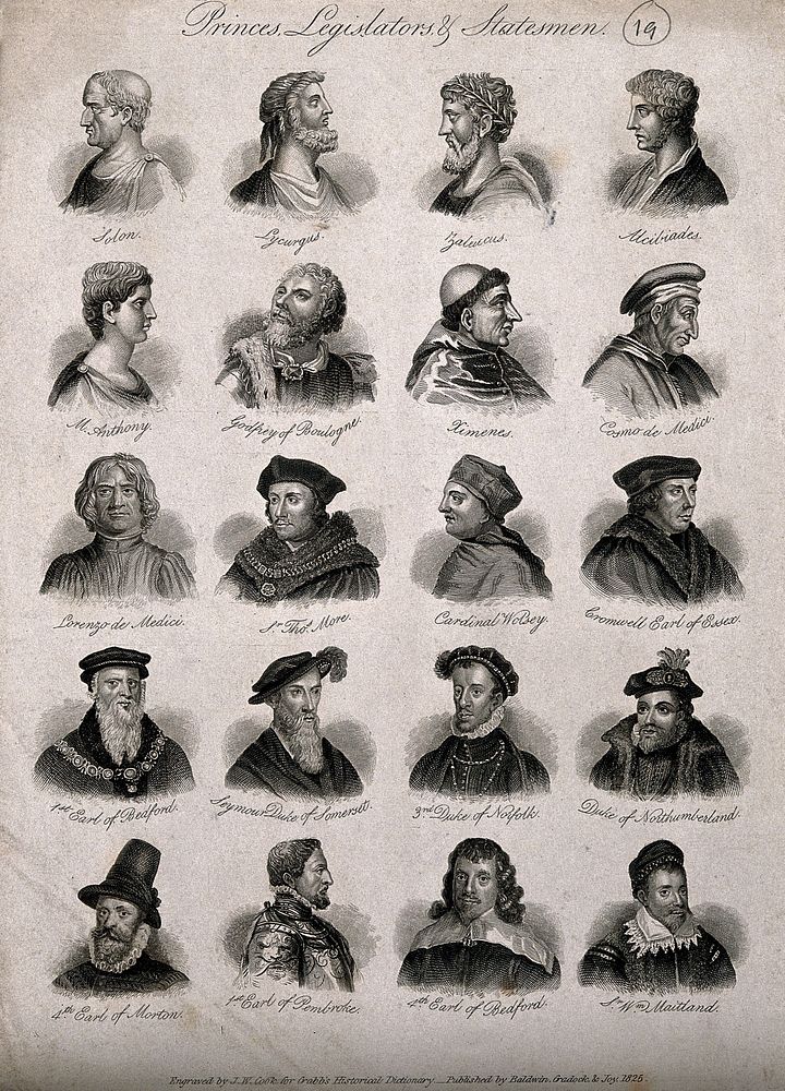 Princes and statesmen: twenty portraits. Engraving by J.W. Cook, 1825.