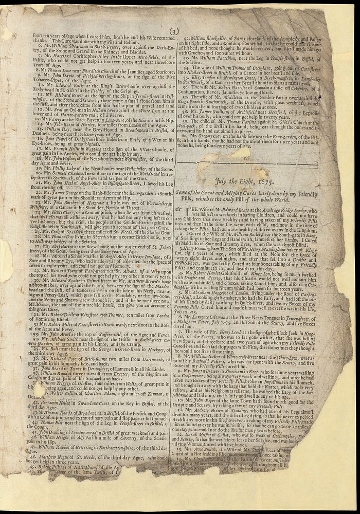 George Jones of London : Student in the Art of Physick and Chyrurgery for about Thirty years, is now resident at his house…