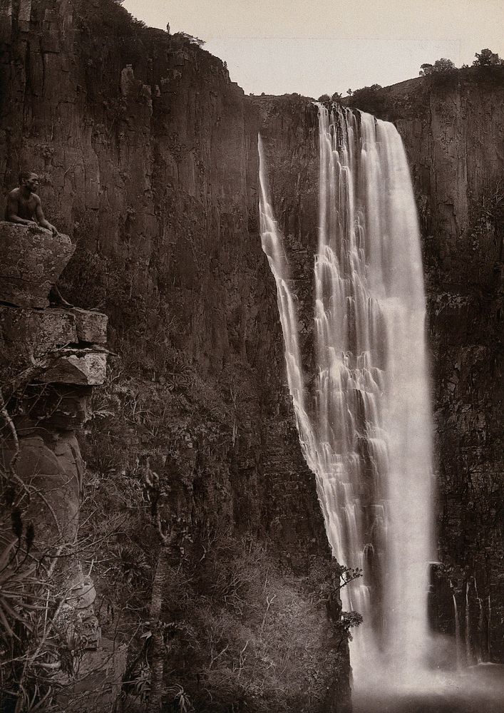 Howick Falls, South Africa: a waterfall in Natal of height 865 feet. Woodburytype, 1888, after a photograph by Robert Harris.