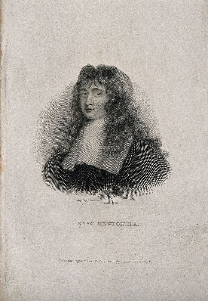 Sir Isaac Newton. Line engraving by J. McGahey.