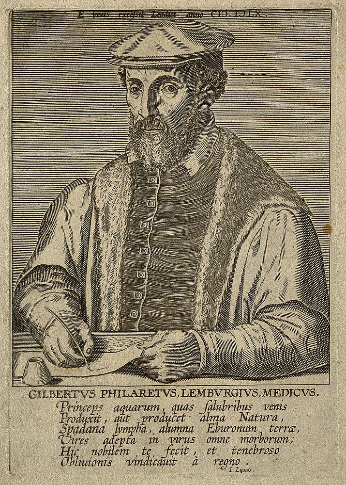 Gilbert Fuchs [Philaretes]. Line engraving after P. Galle, 1608.