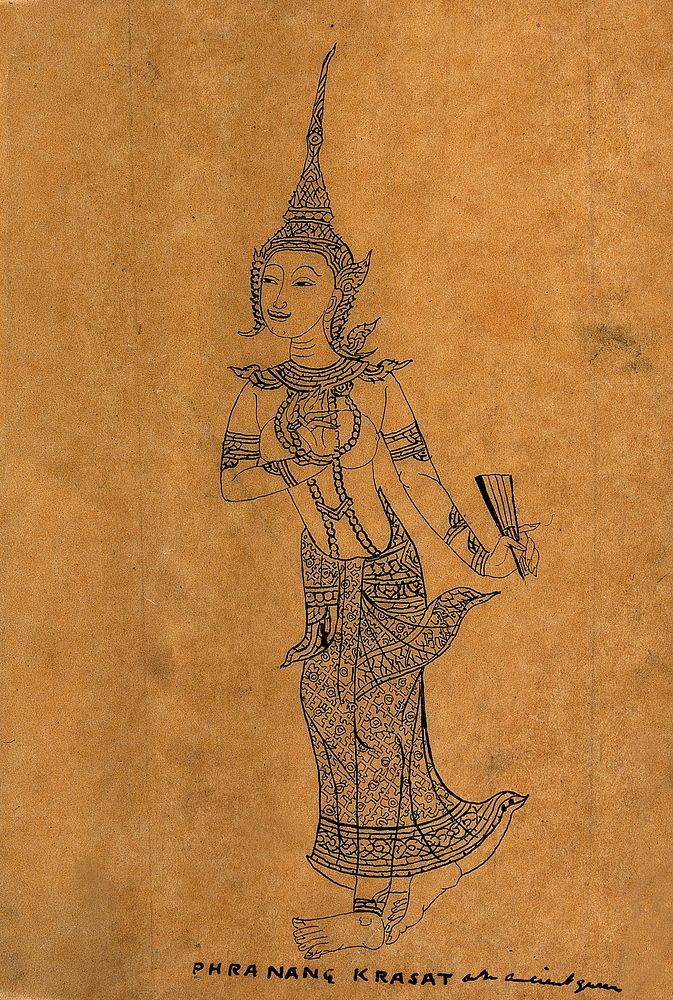 Phranang Krasat. Pen and ink drawing.