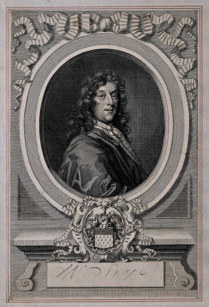 Andrew Snape. Line engraving by R. White, 1683, after himself.