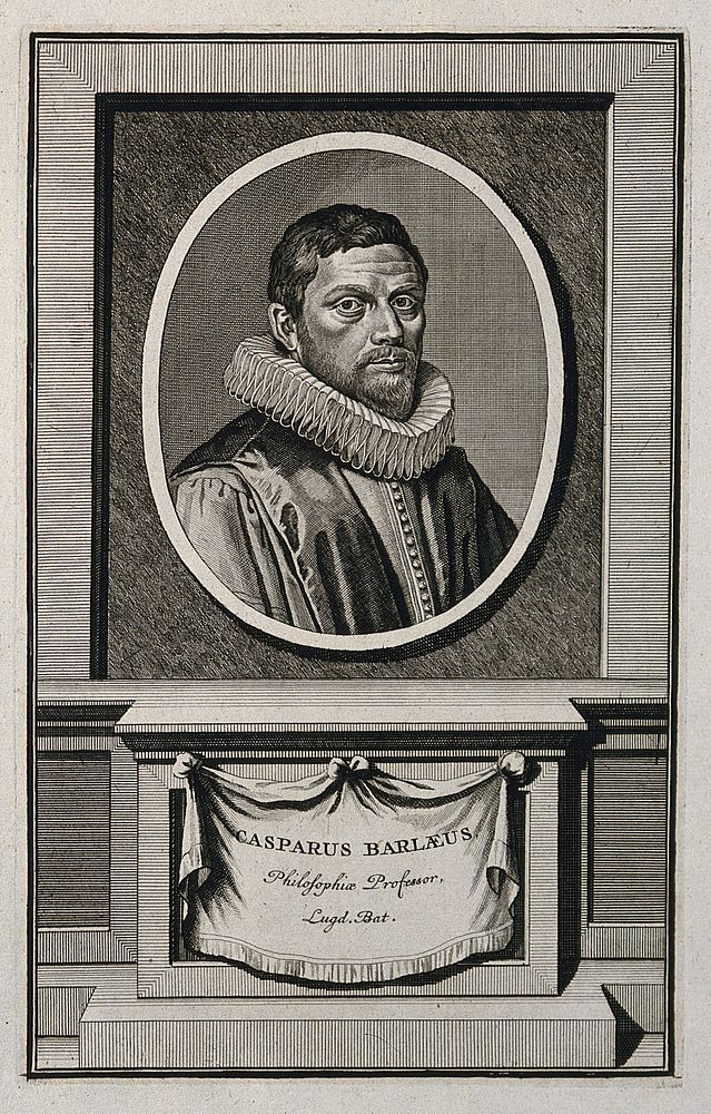Caspar van Baerle [Barlæus]. Line engraving.