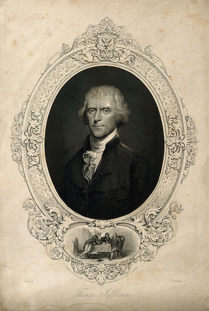 Thomas Jefferson. Stipple engraving by T. Knight after A. Boucher Desnoyers.
