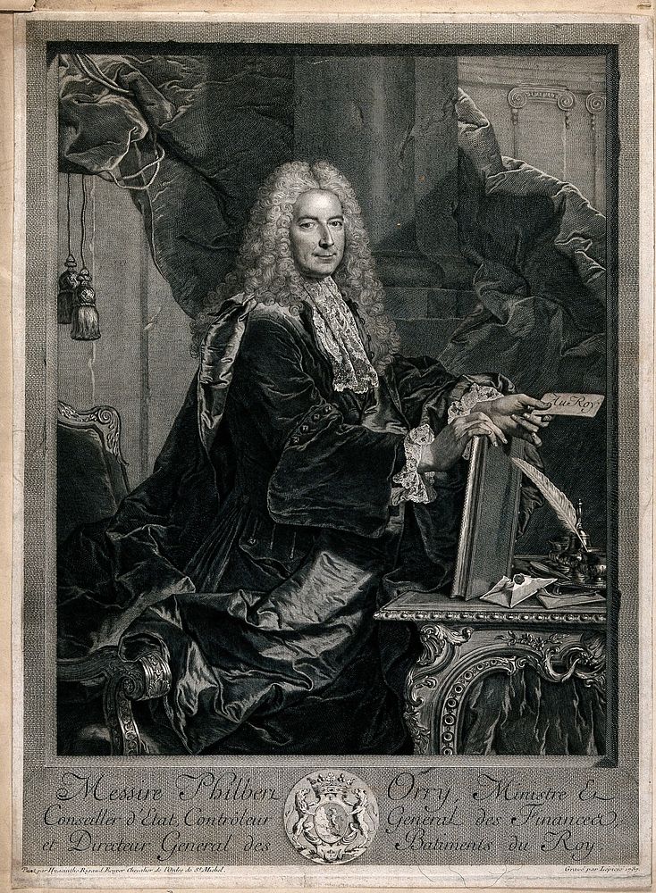Philibert Orry. Engraving by B. Lepicié after H. Rigaud, 1737.