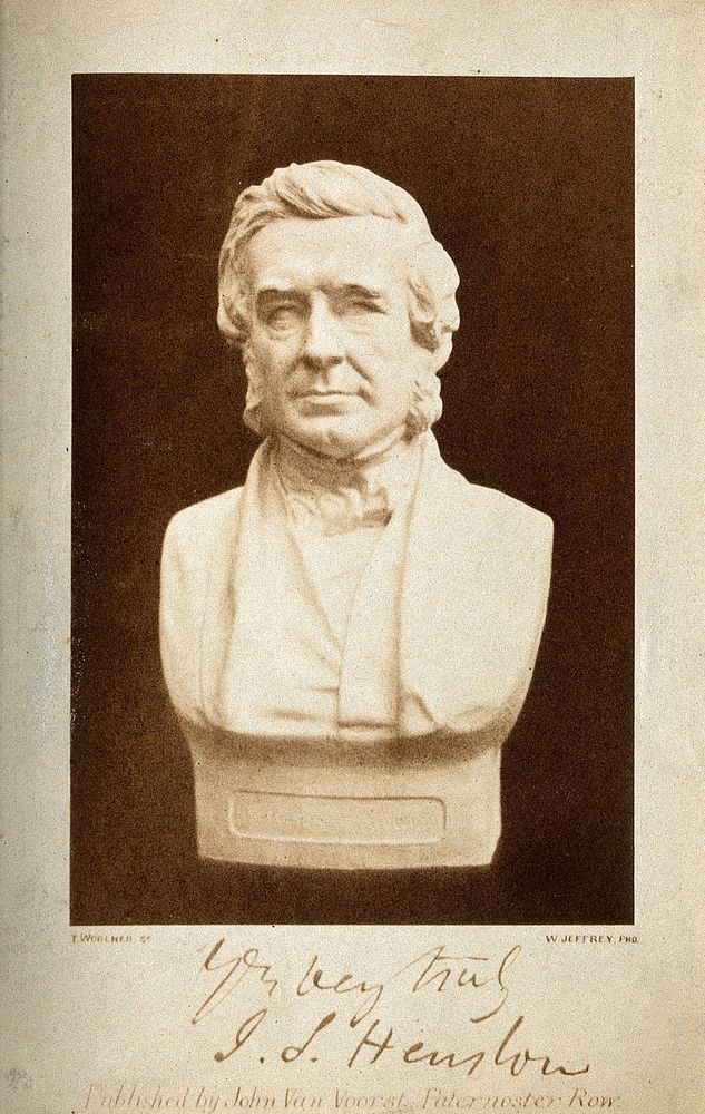 John Stevens Henslow. Photograph by W. Jeffrey after a bust by T. Woolner.