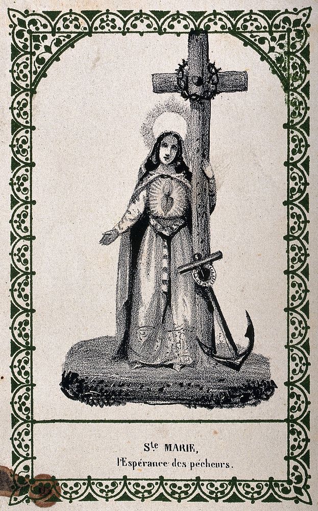 Saint Mary (the Blessed Virgin). Lithograph.
