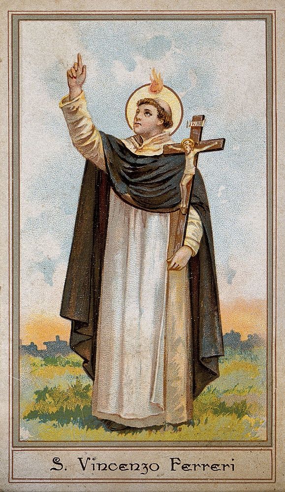 Saint Vincent Ferrer. Colour lithograph, 1898.