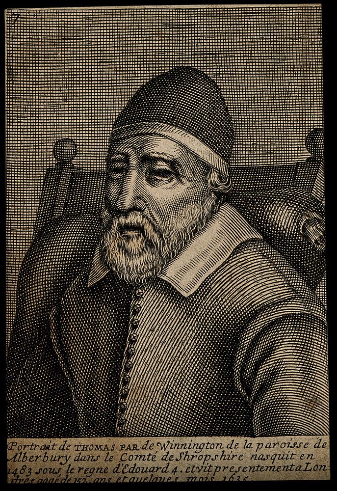 Thomas Parr, said to have lived 152 years. Stipple engraving.