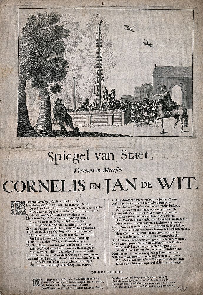 The brothers Johan de Witt and his brother Cornelius tortured, disembowelled and torn to pieces in the market-place of The…