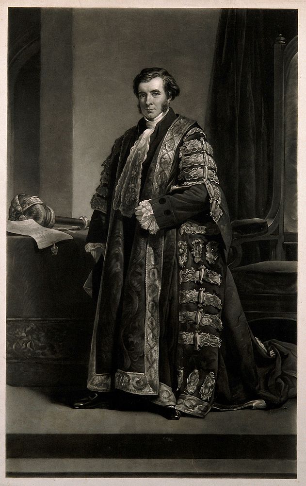 Sir Charles Nicholson. Mezzotint by J. R. Jackson after H. W. Phillips.