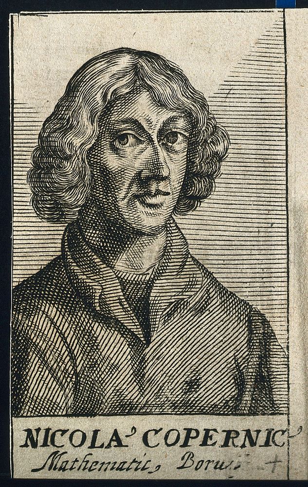 Nicolaus Copernicus. Line engraving, 1688.