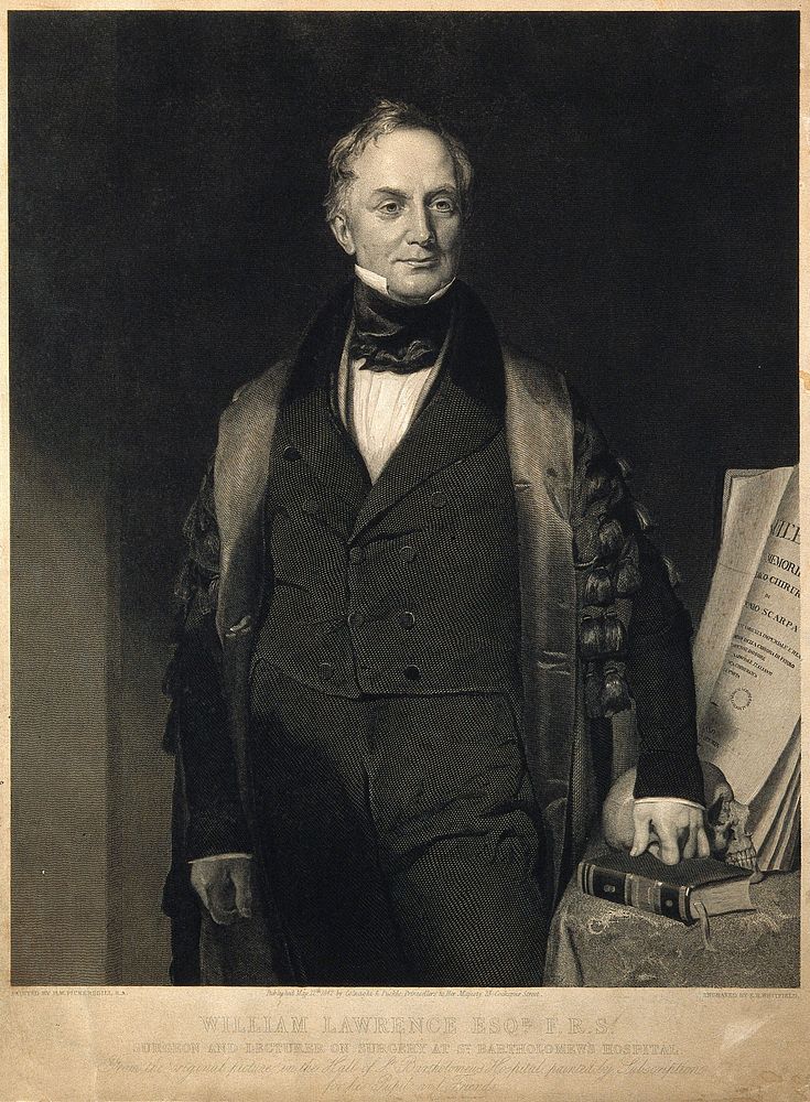 Sir William Lawrence. Line engraving by E. R. Whitfield, 1842, after H. W. Pickersgill, 1841.