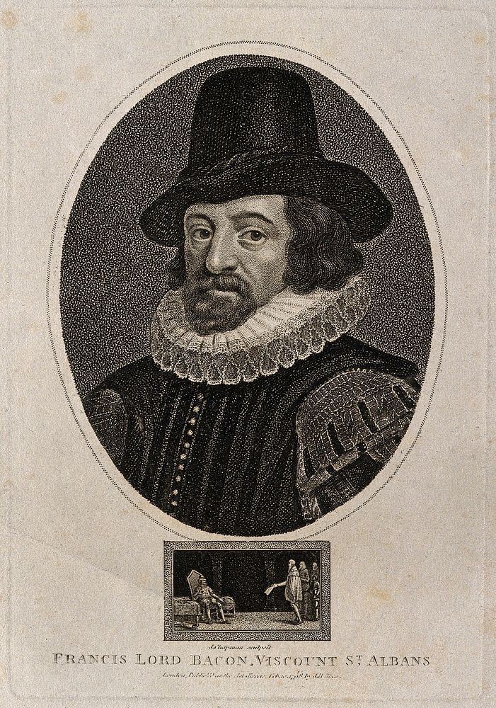 Francis Bacon, Viscount St Albans. Stipple engraving by J. Chapman, 1798.