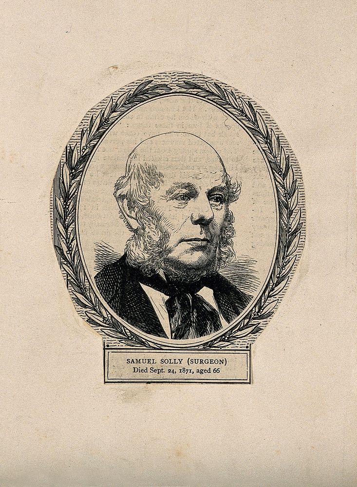 Samuel Solly. Wood engraving, 1871.