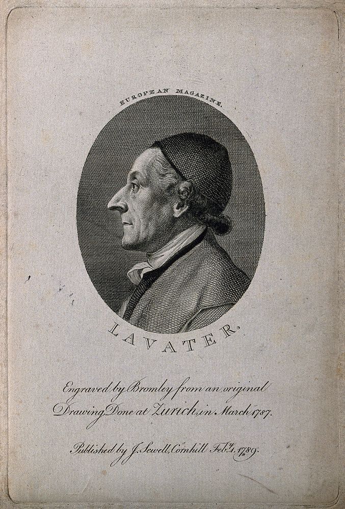 Johann Caspar Lavater. Stipple engraving by J. Rosmaesler, senior after J. H. Lips [].