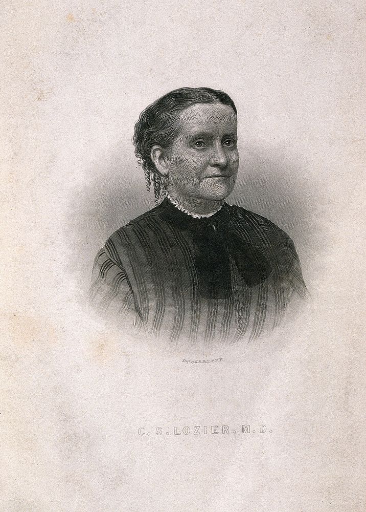 Clemence Sophia Harned Lozier. Stipple engraving by H. B. Hall, junior.