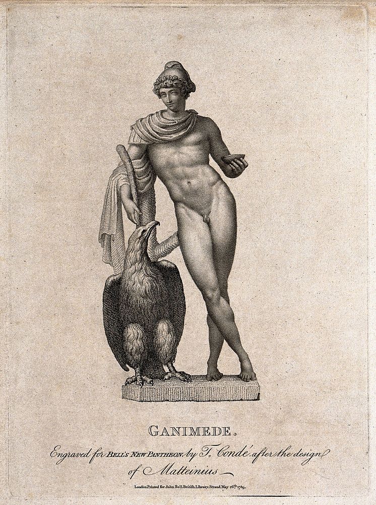 Ganymede. Stipple engraving by J. Condé, 1789, after T. Matteini.